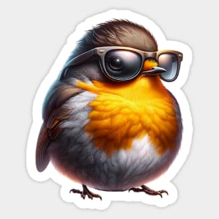 American Robin Wearing Sunglasses Sticker